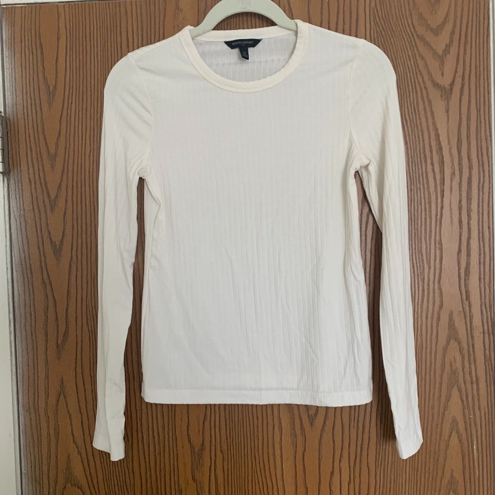 Banana Republic Ribbed Cream Top XS
